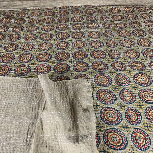 Hand Stitched Kantha Quilt Bedcover - Picture 6 of 10